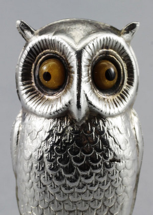 Sampson Mordan Silver Owl Menu Holders (pair)